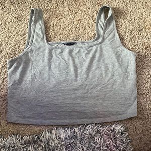 This is a grey cropped tank top from SHEIN.